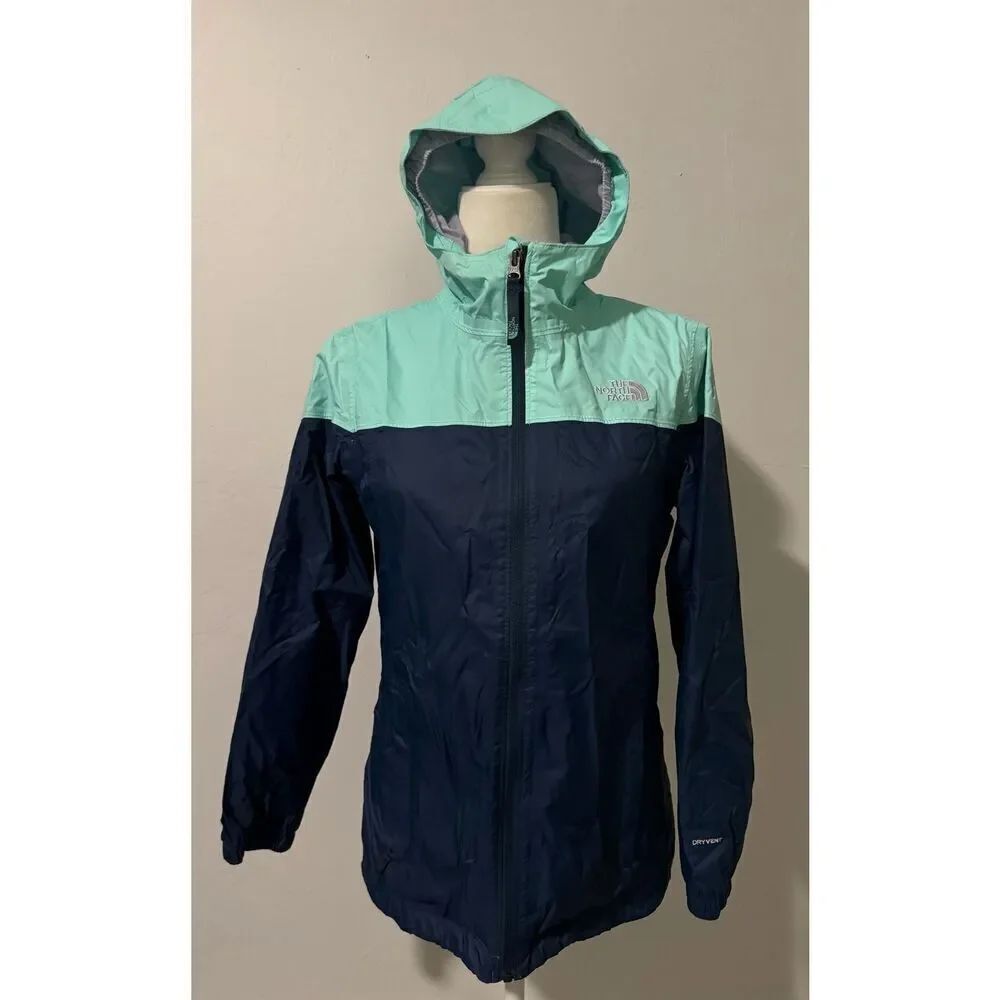 The North Face Girls L 14/16 windbreaker dry vent mint green blue